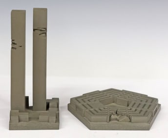 (2) CONSTANTIN & LAURENE BOYM 'BUILDINGS OF DISASTER' 9/11 SCALE MODELS