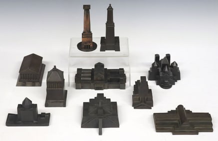 (10) CONSTANTIN & LAURENE BOYM SCALE BUILDING MODELS, 4 'MISSING MONUMENTS'