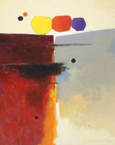 MAX HAYSLETTE (B.1930) ABSTRACT PAINTING, 'STUDY: GARDENS OF THE MIND #27'