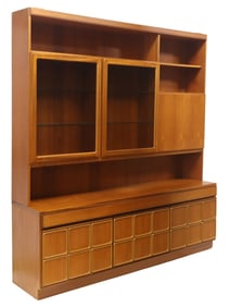 McINTOSH MID-CENTURY MODERN TEAK WIRED BOOKCASE/CUPBOARD