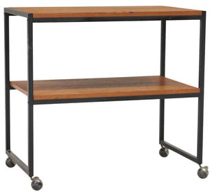 ITALIAN MID-CENTURY MODERN TEAK & STEEL SERVICE TROLLEY