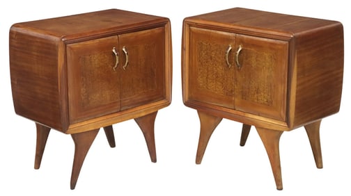 (2) ITALIAN MID-CENTURY MODERN BEDSIDE CABINETS
