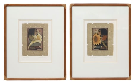 (2) CAROL JABLONSKY (1939-1992) LITHOGRAPHS O'KEEFFE & VAN GOGH