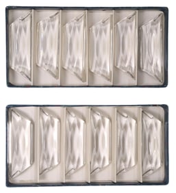 (12) FRENCH ST LOUIS CRYSTAL 'PAGODE' KNIFE RESTS