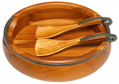 NAMBE ANVIL ACACIA WOOD SALAD BOWL & SERVERS