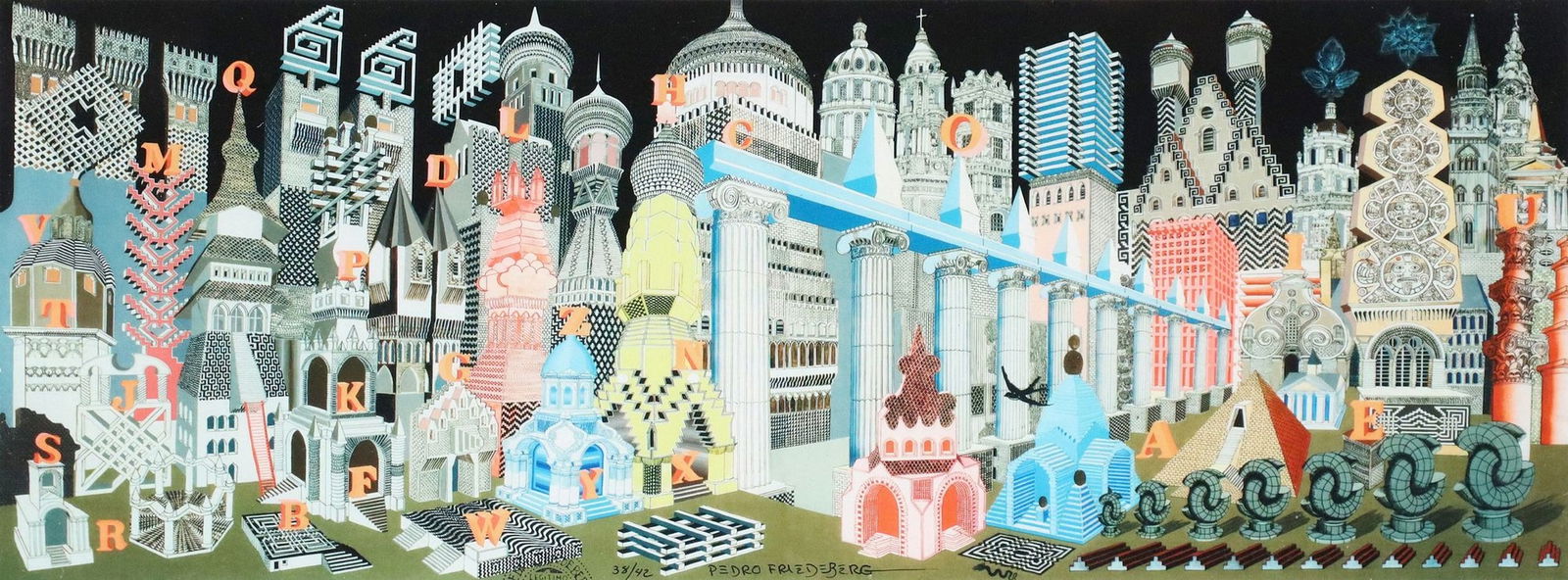 PEDRO FRIEDEBERG (MEXICO, B.1936) PRINT, 'ARQUITECTURA ALFABETIZADA' (1 of 5)