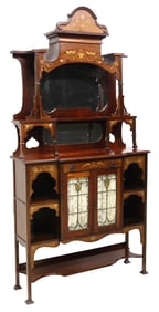 BRITISH ART NOUVEAU INLAID MAHOGNAY SIDEBOARD