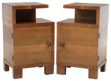 (2) ITALIAN ART DECO BEDSIDE CABINETS