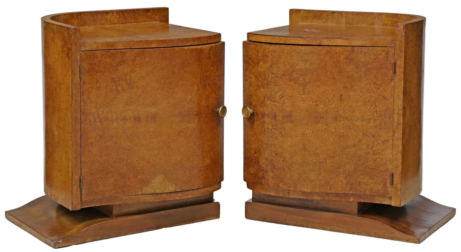 (2) ITALIAN ART DECO BURLWOOD BEDSIDE CABINETS (1 of 5)