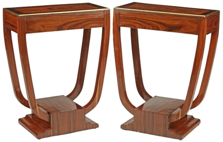 (2) ART DECO STYLE SCULPTURAL SIDE TABLES