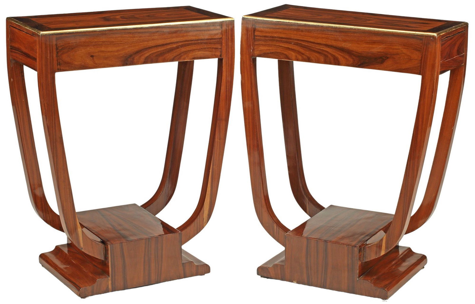 (2) ART DECO STYLE SCULPTURAL SIDE TABLES (1 of 4)