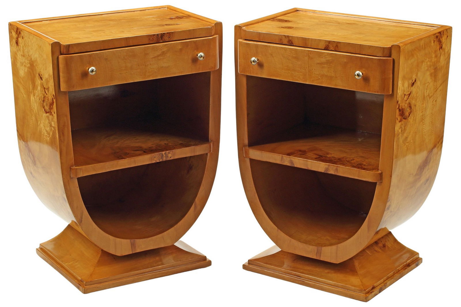 (2) ART DECO STYLE BEDSIDE TABLES (1 of 4)