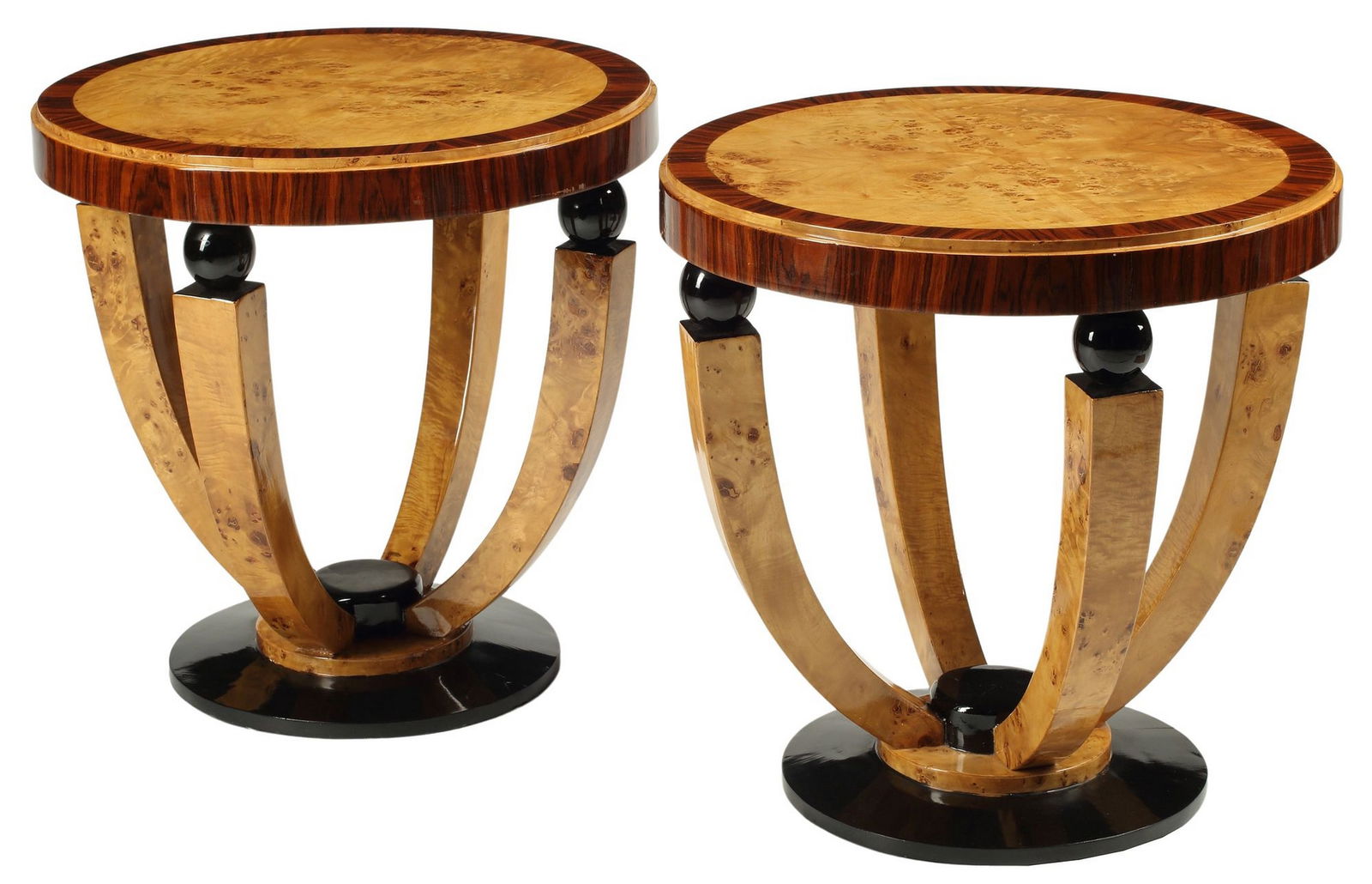 (2) ART DECO STYLE ROUND SIDE TABLES (1 of 3)
