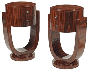 (2) ART DECO STYLE SCULPTURAL SIDE TABLES