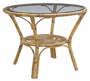 ITALIAN MODERN BAMBOO & RATTAN CENTER TABLE