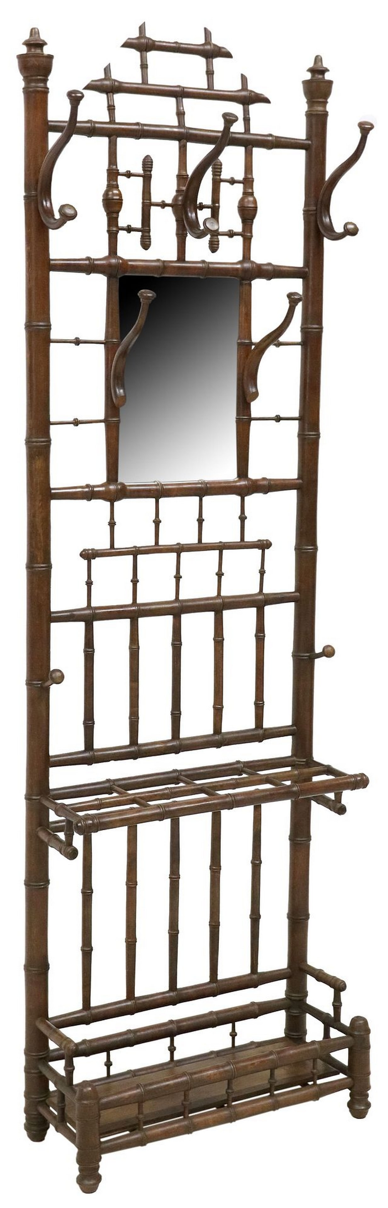 FRENCH AESTHETIC FAUX BAMBOO COAT RACK HALL TREE (1 of 3)