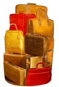 SCARCE FORNASETTI TROMPE L'OEIL VALIGIE / LUGGAGE UMBRELLA STAND