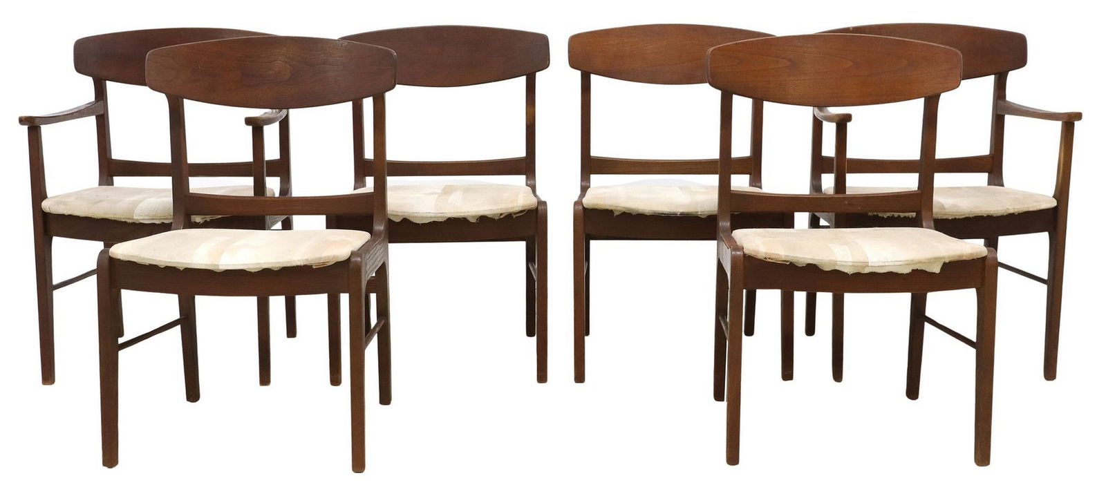 (6) STANLEY MID-CENTURY MODERN WALNUT DINING CHAIRS (1 of 3)