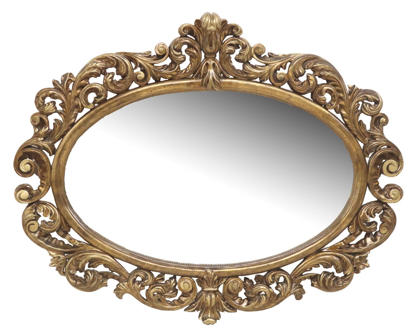 ITALIAN BAROQUE STYLE GILT SCROLLED FOLIATE MIRROR, 40" X 51" (1 of 3)