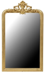 FRENCH LOUIS XV STYLE GILTWOOD WALL MIRROR, 59" X 35"