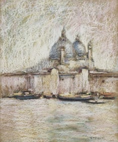 GIANNI TEDESCHI (1922-2018) PASTEL SANTA MARIA DELLA SALUTE, VENICE