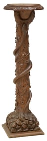 FRENCH CARVED SERPENT & TRUNK-FORM PLANT STAND/ PEDESTAL