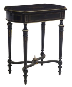 FRENCH NAPOLEON III EBONIZED BOULE WORK DRESSING TABLE