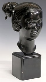 NGUYEN THANH LE (ATTRIB) BRONZE BUST OF A LAOTIAN WOMAN