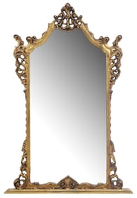 ITALIAN LOUIS XV STYLE GILTWOOD SCROLLED MIRROR, 64.5" x 43"