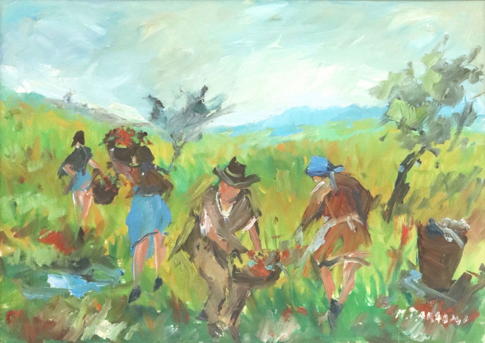 M. PARADISI (20TH C.) IMPRESSIONIST STYLE PAINTING (1 of 4)