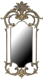 ITALIAN GILT & PATINATED METAL MIRROR, 30.5" X 16.5"