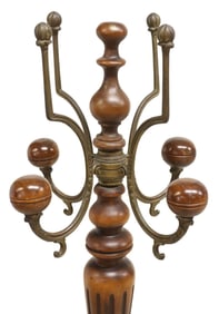 ITALIAN GILT METAL & TURNED WOOD STANDING HALL TREE