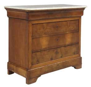FRENCH LOUIS PHILIPPE PERIOD INLAID WALNUT COMMODE
