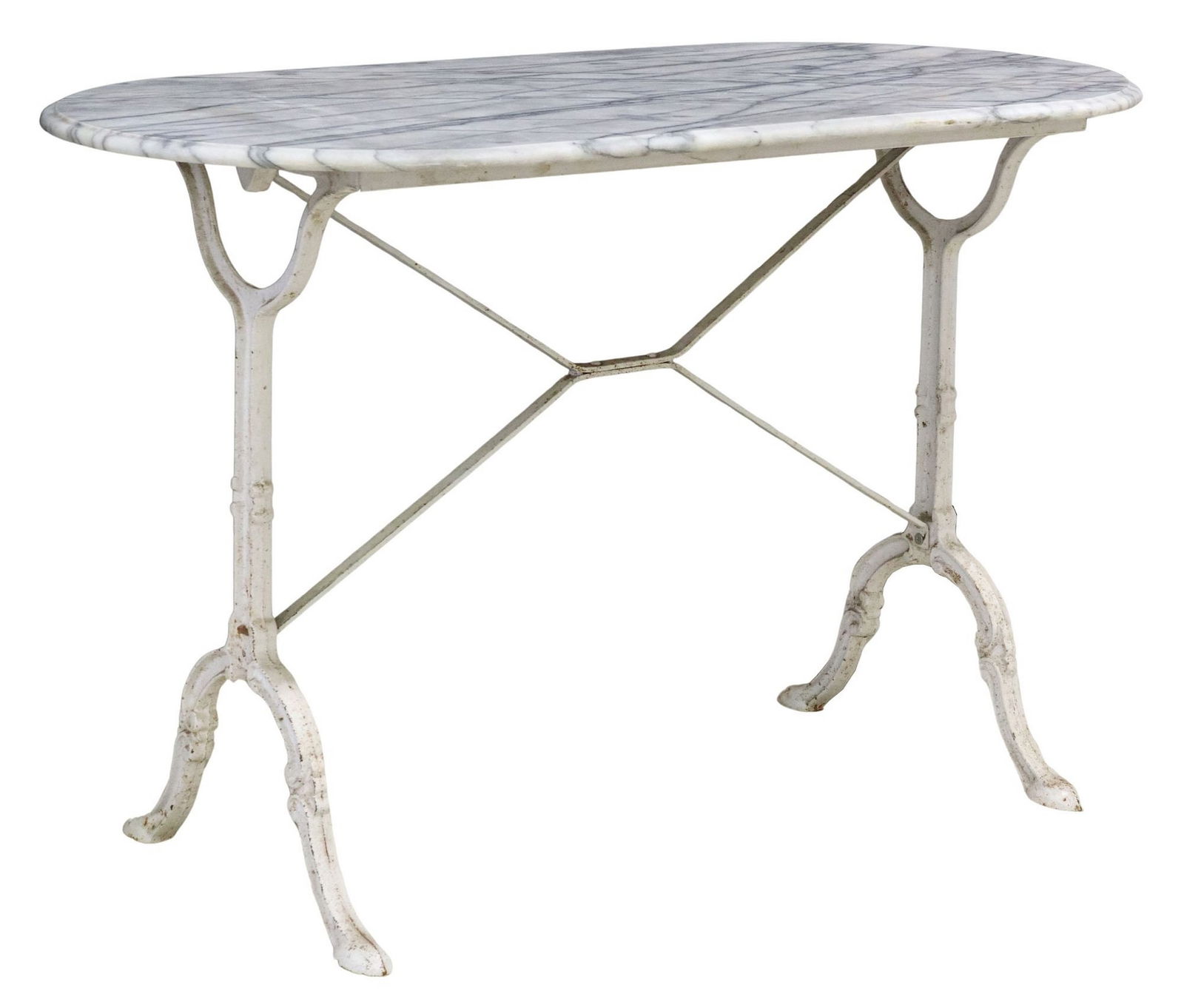 FRENCH MARBLE-TOP CAST IRON BISTRO TABLE (1 of 4)