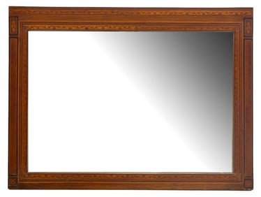 ITALIAN MAGGIOLINI STYLE MARQUETRY WALL MIRROR, 31" X 42"