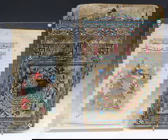 (2) MUGHAL MANUSCRIPT FOLIO & MOROCCAN QURANIC TEACHING TABLET