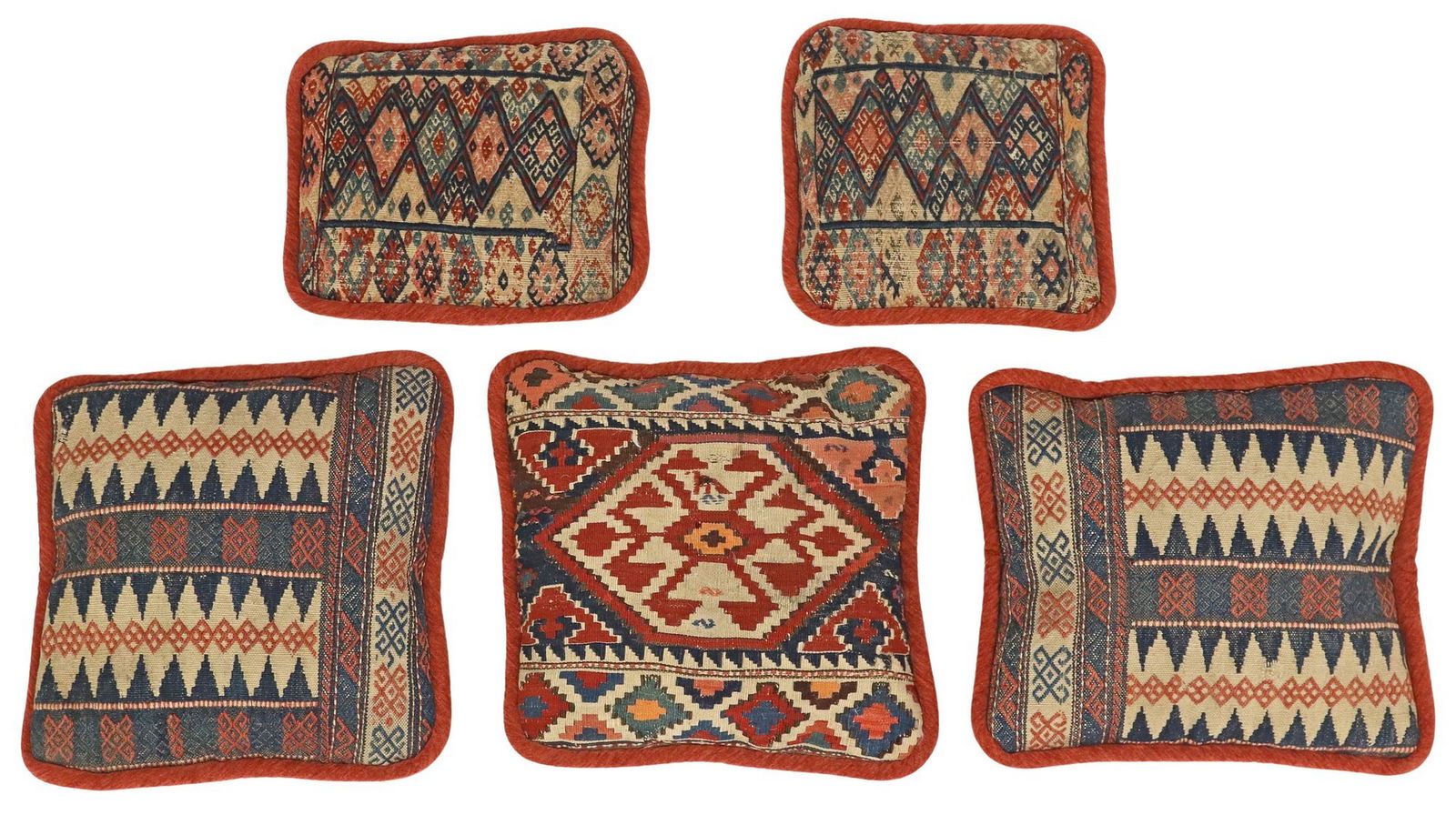 (5) DECORATIVE DOWN-FILLED KILIM WOVEN THROW PILLOWS (1 of 2)