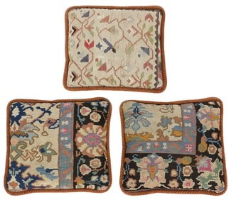 (3) DECORATIVE DOWN-FILLED GEOMETRIC KILIM THROW PILLOWS