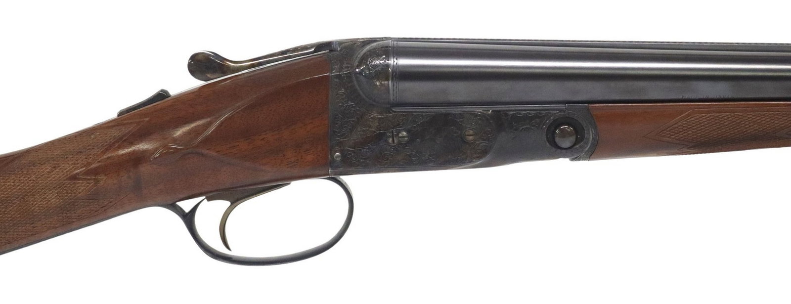 PARKER BROS. WINCHESTER SXS 20GAUGE SHOTGUN, LIKE NEW:  Parker Brothers Reproduction by Winchester Side by Side Shotgun, 20 gauge, 2.75" shells, 26" barrels, bead front sight, left barrel modified choke, right barrel improved cylinder 