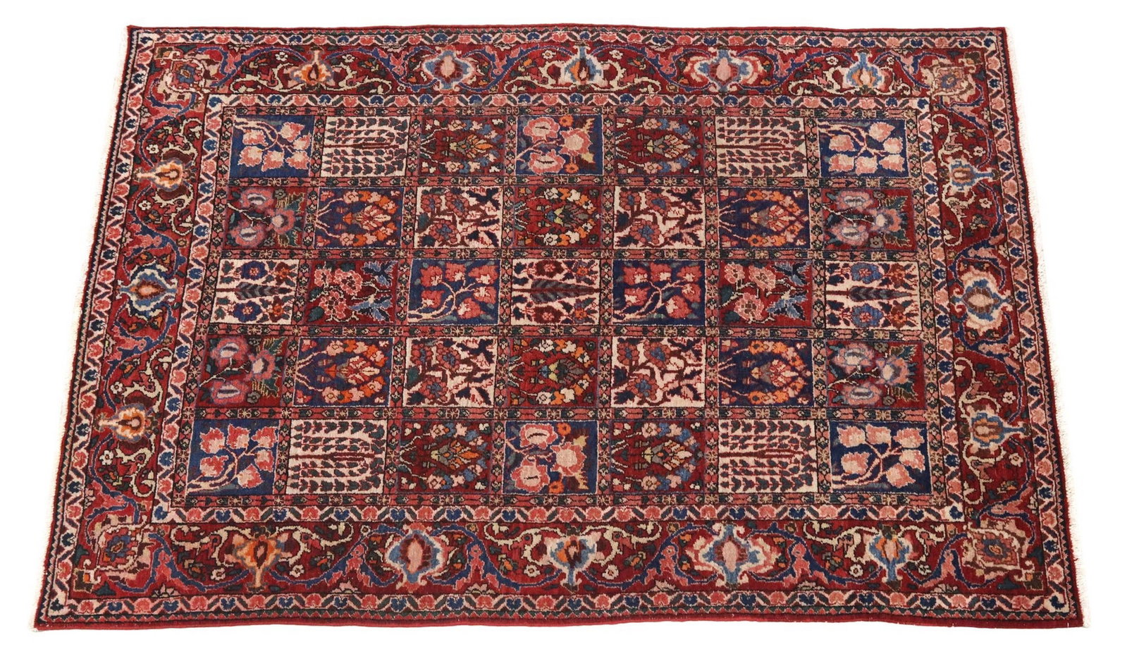 HAND-TIED PERSIAN BAKHTIARI RUG, 6'8" X 4'9": Hand-tied Persian Bakhtiari rug, approx 6'8"l, 4'9"w **Please Note: All of the rugs offered in this auction would likely benefit from a professional cleaning. Estate rugs m