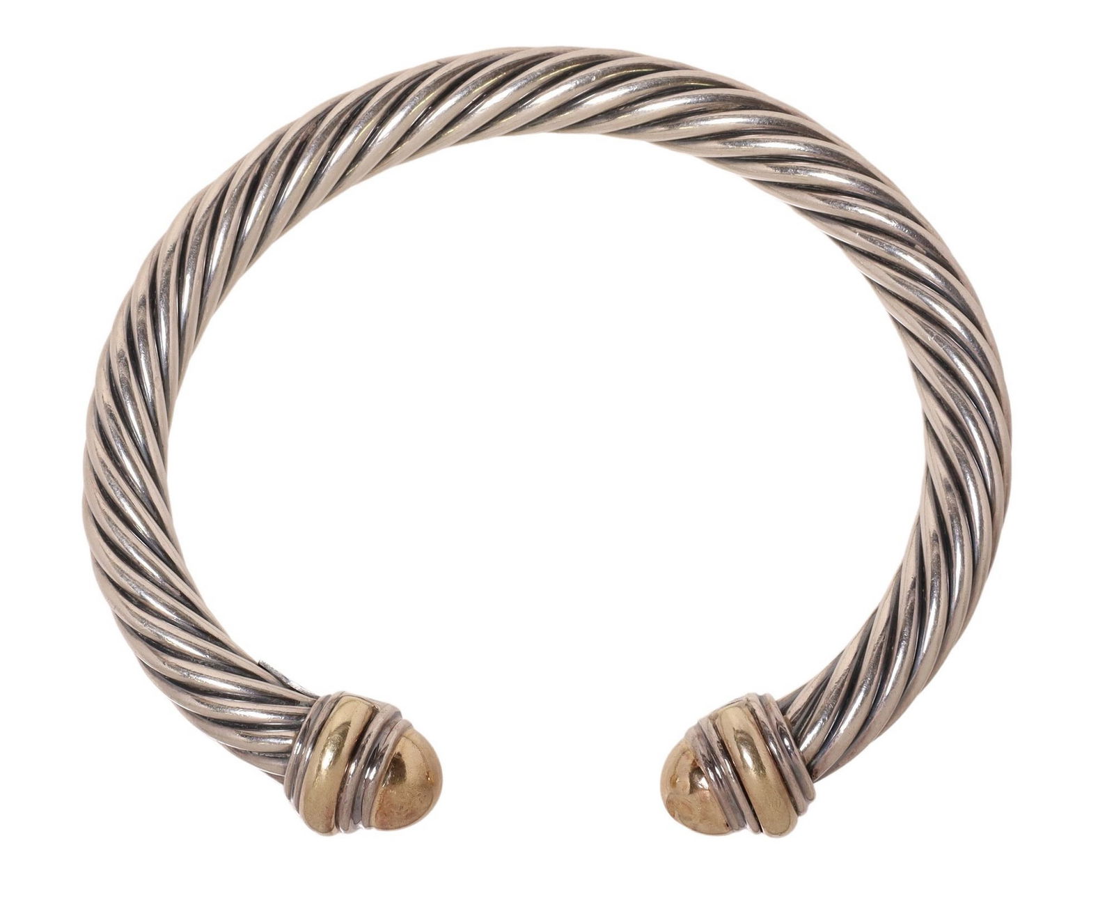 ESTATE DAVID YURMAN STERLING & 18KT GOLD 7MM CLASSIC CABLE BRACELET (1 of 2)