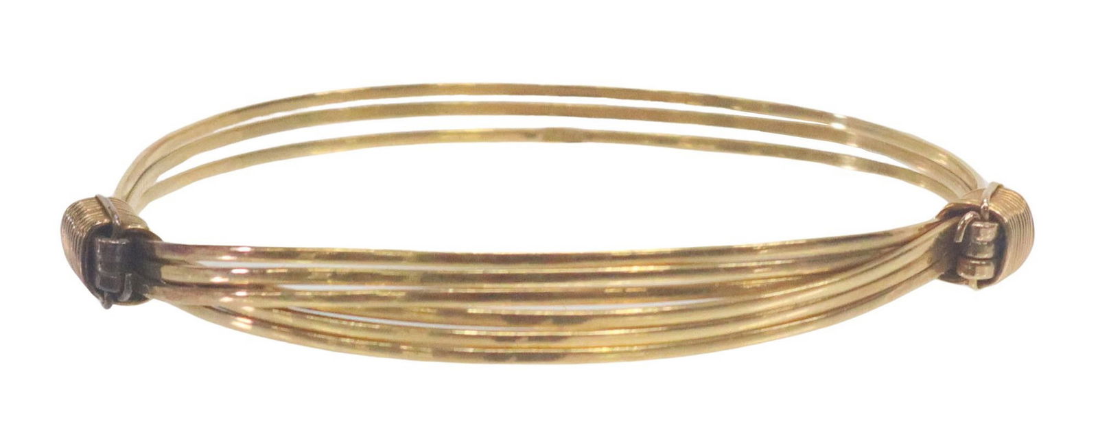 ESTATE 18KT YELLOW GOLD WIRE WRAP BANGLE BRACELET (1 of 5)