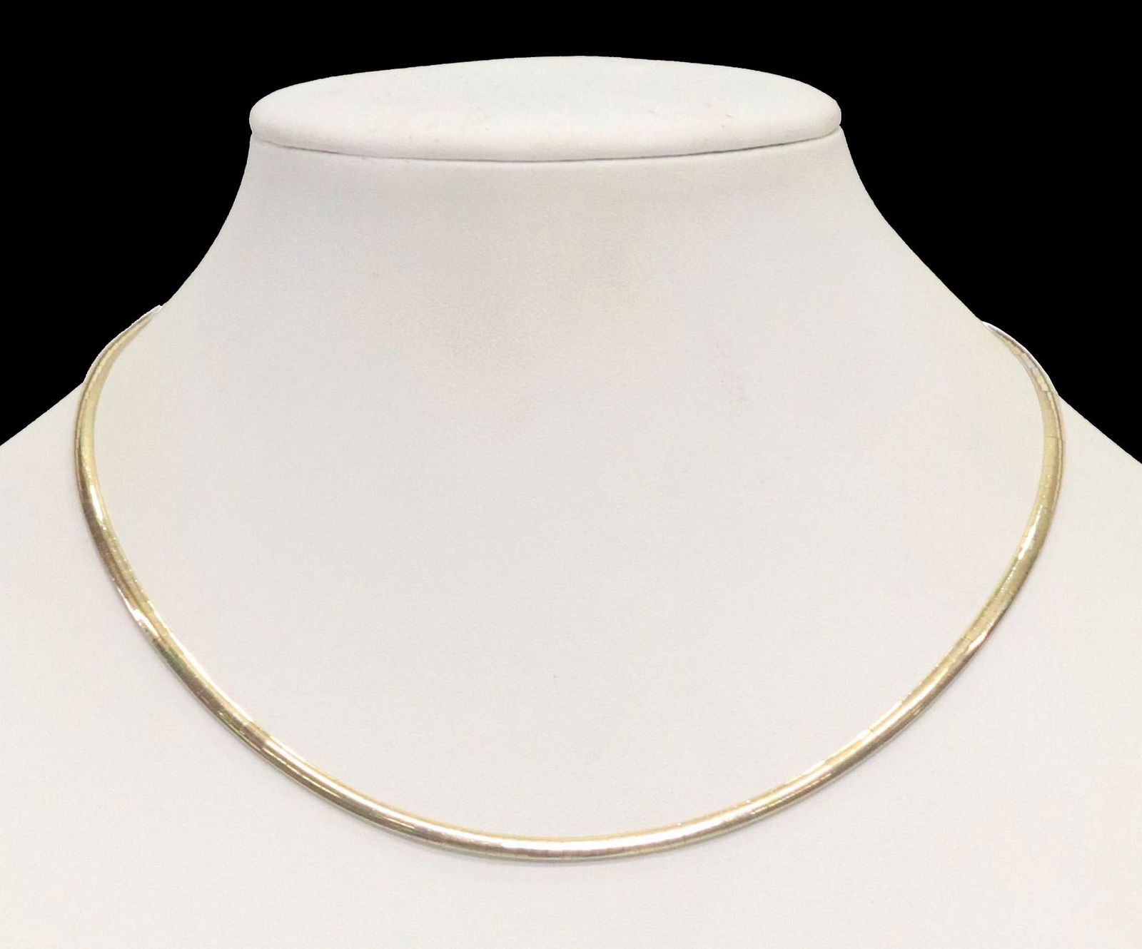 ESTATE ITALIAN 14KT WHITE & YELLOW GOLD REVERSIBLE OMEGA SLIDE NECKLACE (1 of 7)