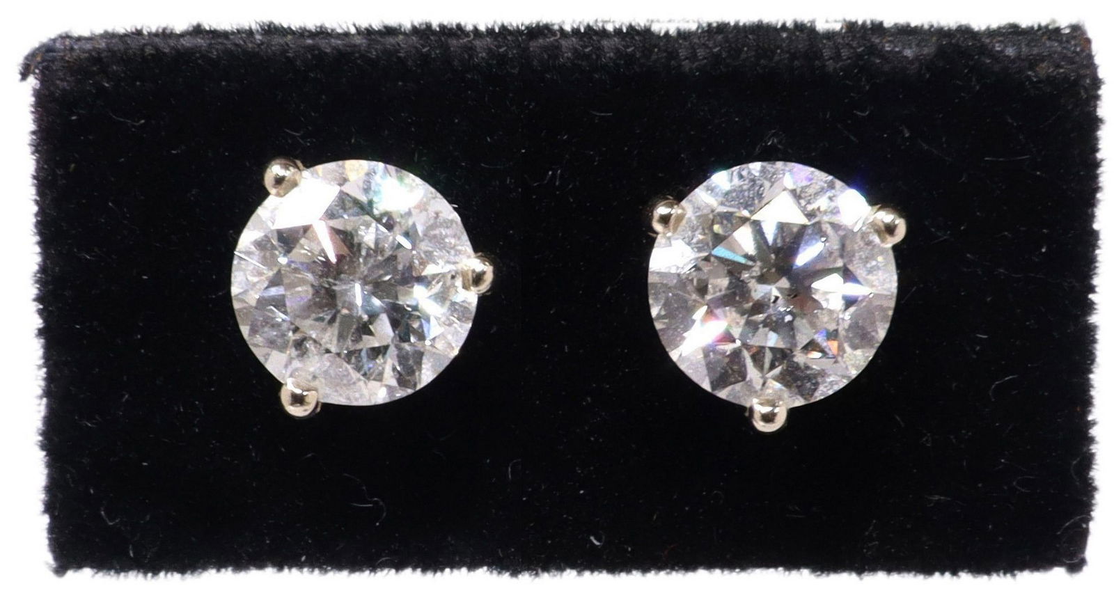 (PAIR) ESTATE 14KT WHITE GOLD & 1.53CTTW DIAMOND STUD EARRINGS (1 of 6)