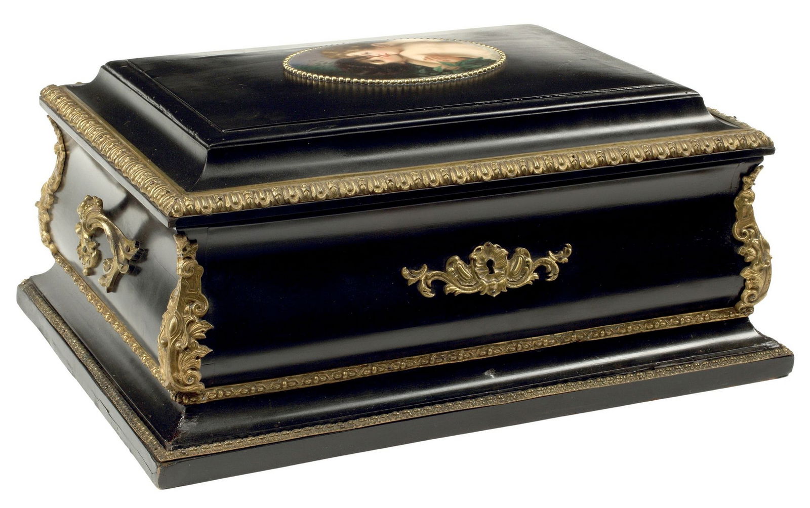 REGENCE STYLE ORMOLU-MOUNTED EBONIZED TABLE BOX (1 of 5)