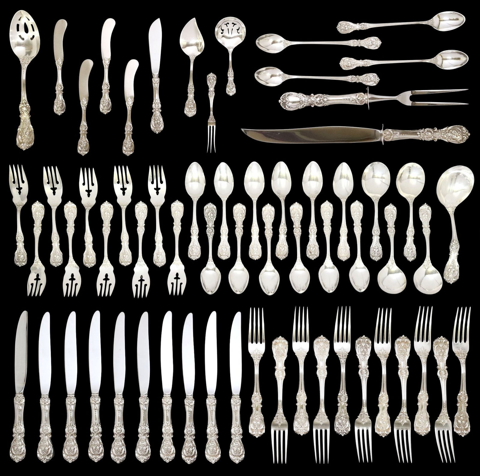 (63) REED & BARTON 'FRANCIS I' STERLING SILVER FLATWARE SERVICE (1 of 3)