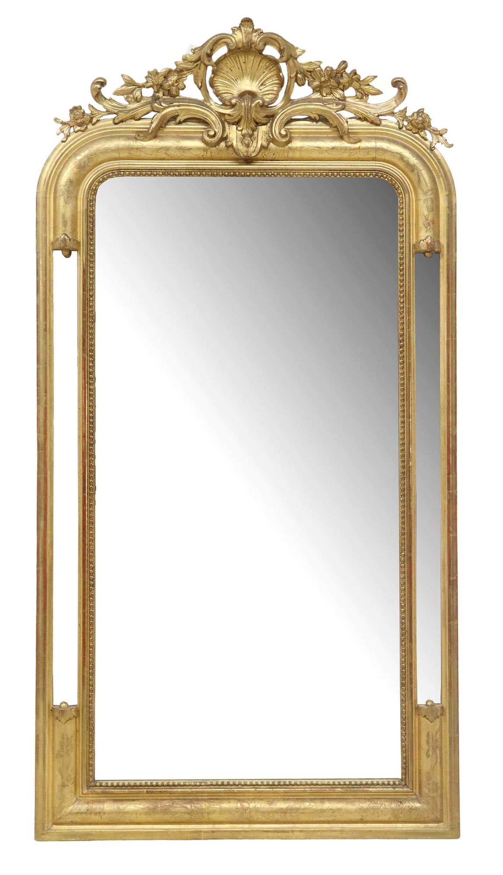 FRENCH LOUIS PHILIPPE GILTWOOD WALL MIRROR, 56" X 28.5" (1 of 3)