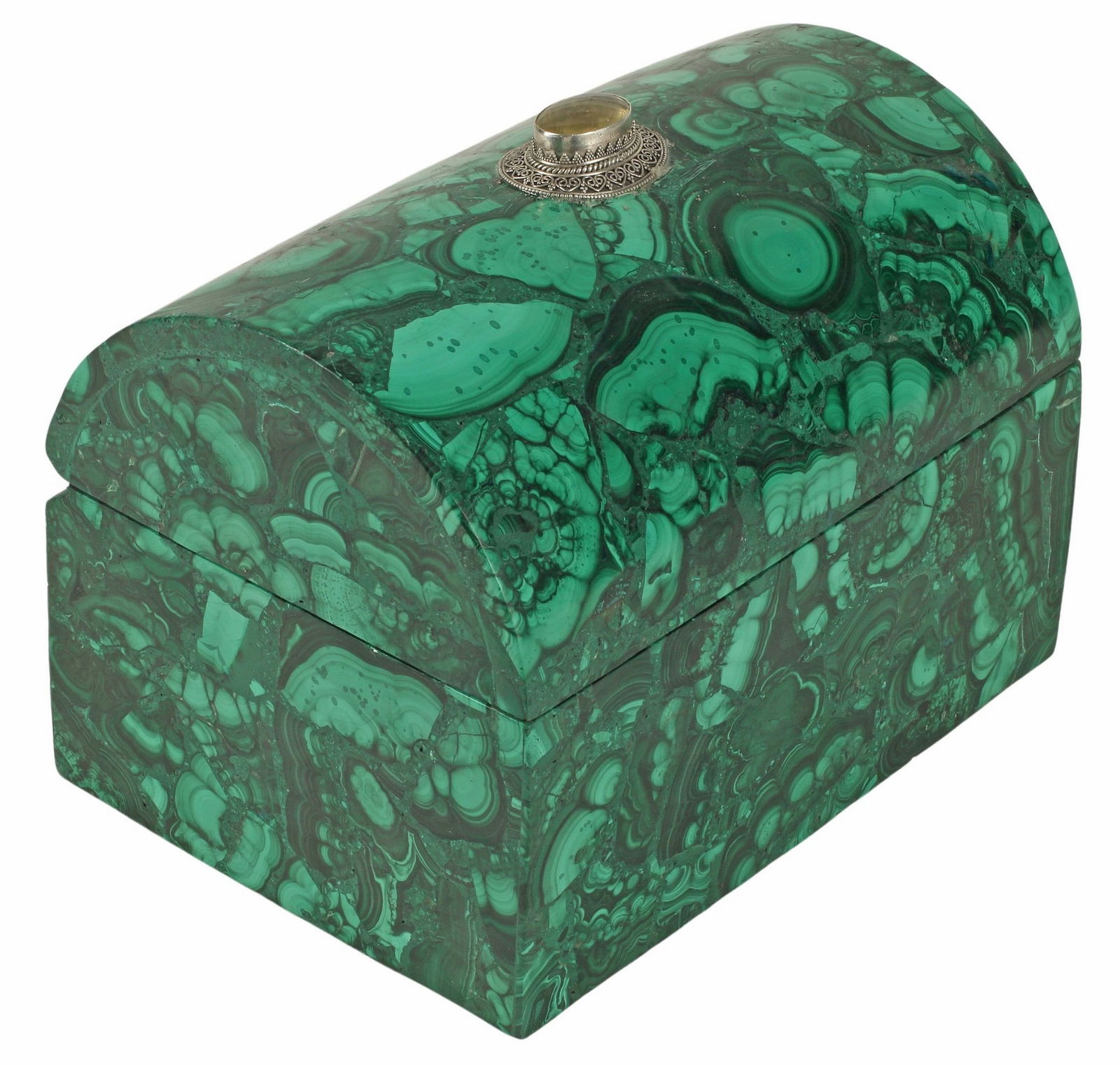 DOMED MALACHITE TABLE BOX (1 of 4)