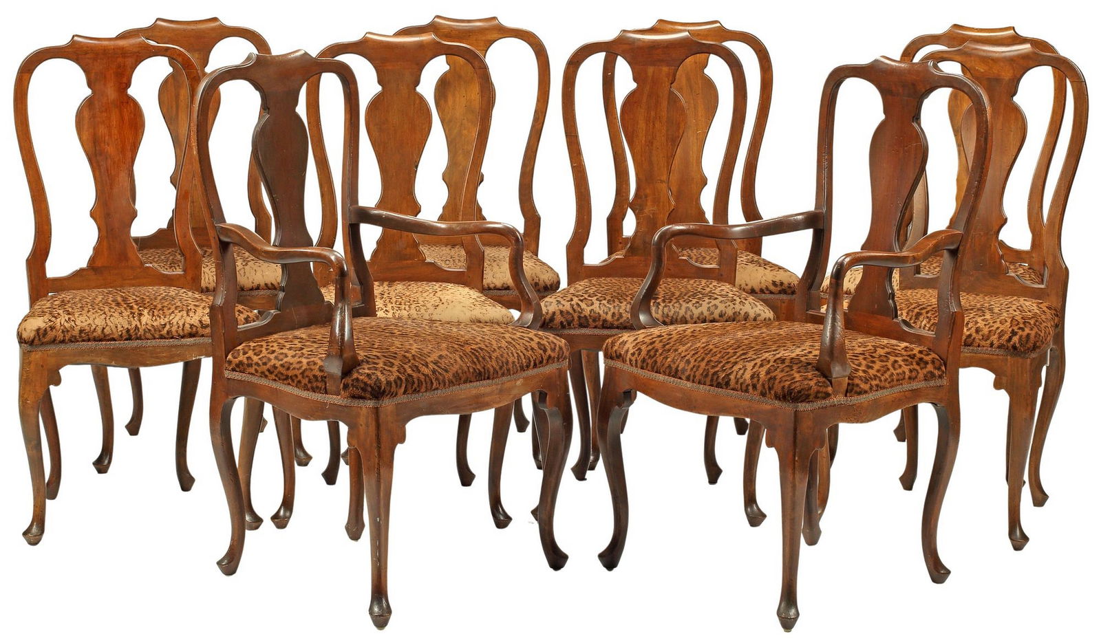 (10) QUEEN ANNE STYLE MAHOGANY DINING CHAIRS (1 of 4)