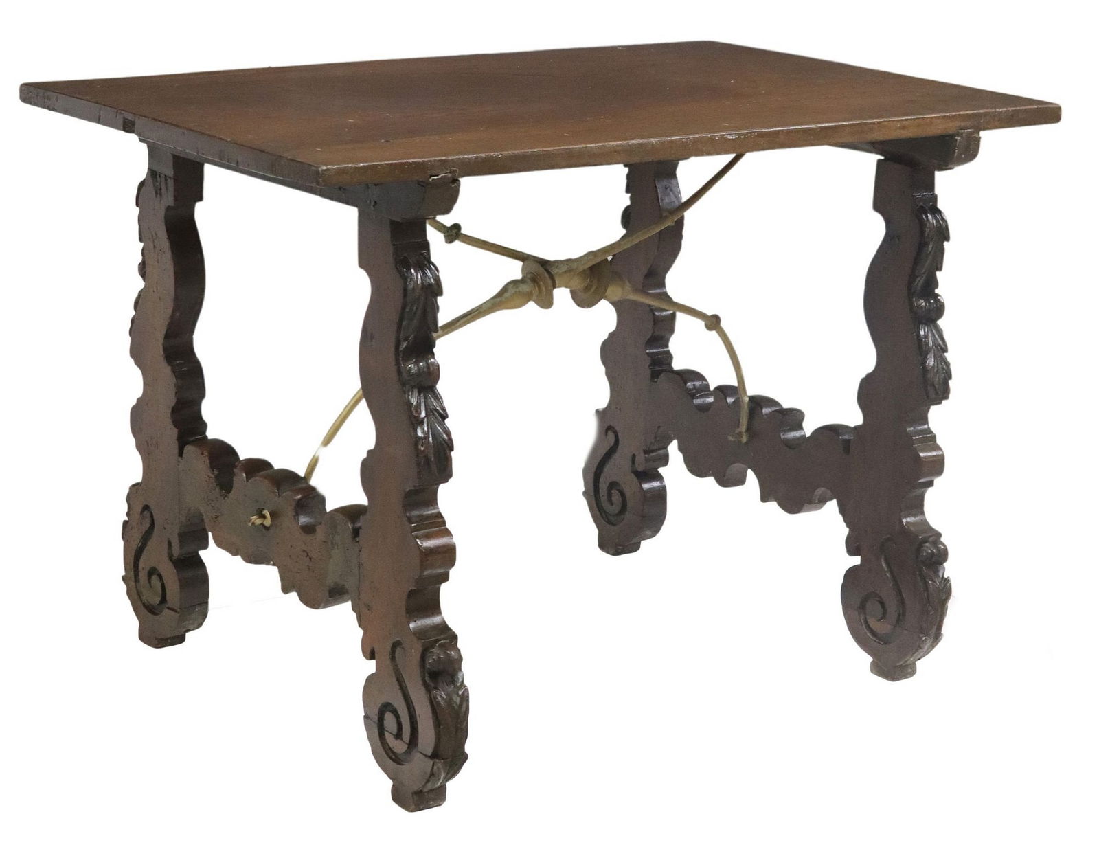 SPANISH BAROQUE PERIOD WALNUT TRESTLE TABLE (1 of 5)